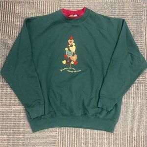 Used M&C Sportswear Vintage Holiday  Green Crew Neck Grandkids Sz 1x